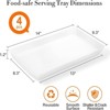 Attop 4-Piece Serving Tray Set 14x9.3inch Reusable Plastic Trays for Entertaining BBQ Snacks Fruits Kitchen Party Food Serving - 2 of 4