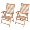 vidaXL Reclining Patio Chairs 2 pcs Solid Teak Wood - 2 of 4