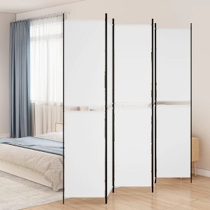 vidaXL 5-Panel Room Divider - Modern Privacy Screens, Flexible Room Partitions, Space Divider with Durable, Breathable Fabric, Foldable - White - 1 of 4