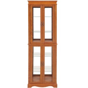 Gulches Black Lighted Glass Curio Cabinet - Adjustable Shelves, Built-in Lighting & Quiet Hinges for Collectibles, Wine & Home Display - 1 of 3