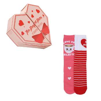 Romantic Valentine's Day Crew Socks 2-Pack - Adult Love-Inspired Sock Set
