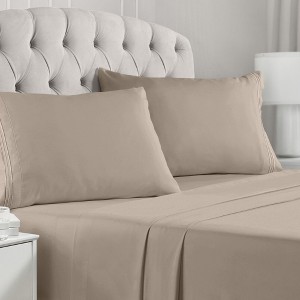 Mellanni 1800 Bed Sheets Split King Tan - 1 of 3