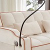 54.7'' Velvet Foldable Recliner Double Seat Sleeper Sofa with USB Port, Side Pockets, and Adjustable Backrest - 4 of 4