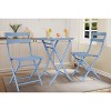 3-Piece Outdoor Bistro Set - Small Iron Patio Table & 2 Chairs, Cafe Dining Set for Balcony, Garden, Apartment, All-Weather Bistro Furniture - 3 of 4
