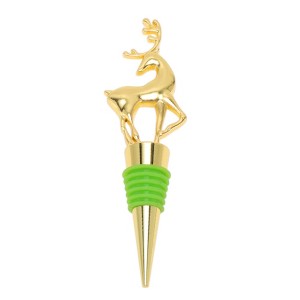 Unique Bargains Wine Stoppers Christmas Deer-Design Zinc Alloy TPE 5.04"x1.50"x0.79" 1 Pc - 1 of 3