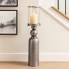 Modern Tall Glass Cylinder Candle Stand Holder - Pillar Candle Holder for Mantel, Console, Dinning Table, Centerpiece, or Home Decor - Silver - 2 of 4
