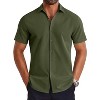COOFANDY Mens Button Down Shirts Short Sleeve Casual Shirt Summer Untucked Dress Shirts - 3 of 4