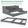 3-Tier Wooden Raised Garden Bed with Open Bottom, Convertible Design, and Varying Depths for Vegetables, Flowers, Herbs - 3 of 4