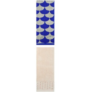 REGALWOVEN Cotton Geometric Absorbent Soft Decorative Hand Towel for Bathroom Hand Face Gym Spa 14" x 30"/13" x 29" 2 Pcs - 1 of 4