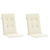vidaXL Garden Highback Chair Cushions 2 pcs - Outdoor Patio Seat Pads - Cream Colored Polyester Fabric Cushions - Weather Resistant and Comfortable - 3 of 4