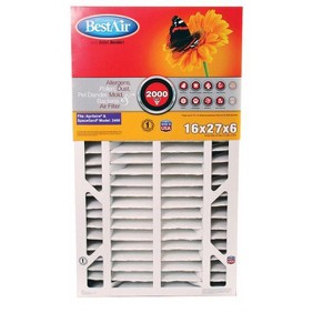 BestAir 27 in. W X 16 in. H X 6 in. D 11 MERV Pleated Air Filter 1 pk (Case of 2) - 1 of 1
