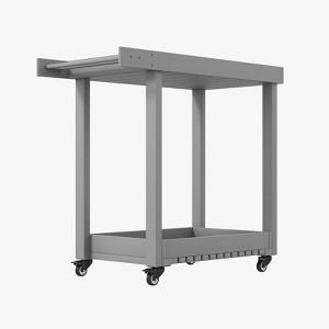 Metal Utility Service Cart with 2-Shelf, Locking Wheels, Lipped Shelves, 500 Lbs Capacity Rolling Cart for Home, Office, Patio, BBQ - 1 of 4