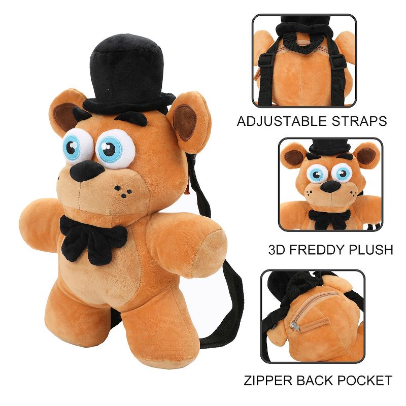 Five Nights At Freddy's Freddy Fazbear Plush Mini Backpack, 4 of 7