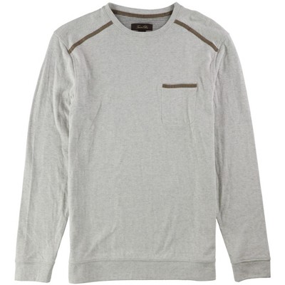 Tasso Elba Mens Faux-Suede Trim Basic T-Shirt