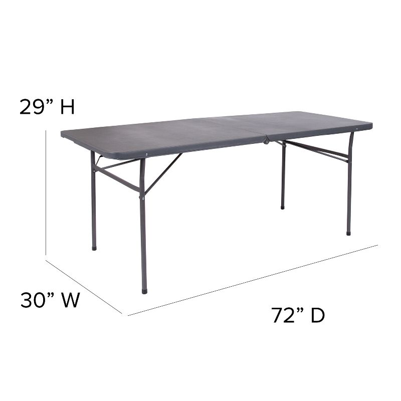 Emma and Oliver 6-Foot Bi-Fold Plastic Banquet and Event Folding Table with Handle, 3 of 11
