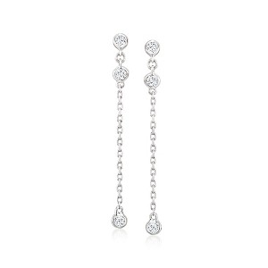 Pure Collection by Ross-Simons 0.15 ct. t.w. Diamond Drop Earrings in Sterling Silver - 1 of 3