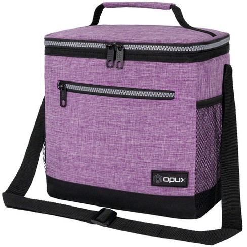 Purple insulated store lunch bags