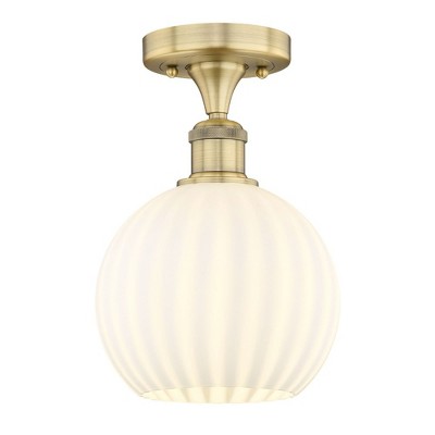 White Venetian - 1 Light Semi-Flush Mount In Modern Style-10.13 Inches Tall and 8 Inches Wide