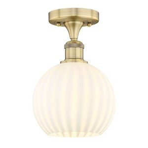 White Venetian - 1 Light Semi-Flush Mount In Modern Style-10.13 Inches Tall and 8 Inches Wide - 1 of 1