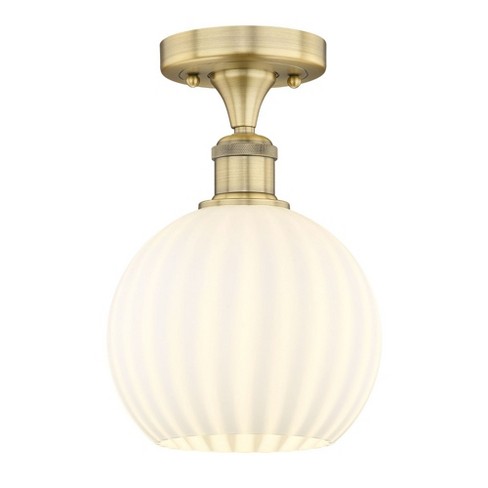 Innovations Lighting White Venetian 1 - Light Semi-Flush Mount in  Brushed Brass - image 1 of 1