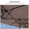 PURPLE LEAF 14ft Patio Market Umbrella and Base Double-Sided Rectangle Outdoor Table Sun Umbrellas with Crank - 3 of 4
