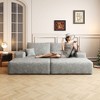 74.8" Modern Sofa bed With Dual sleeper, lounger for moviebonus room,Grey (Plush Corduroy Fabric) - 2 of 4