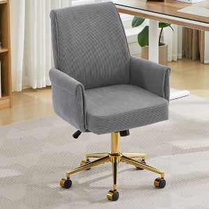 Okak Modern Velvet Ergonomic Adjustable Office Chair Living Room Furniture,Small Swivel Task Chair for Office,Study,Studio - 1 of 4
