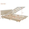Queen Size Upholstered Floating Bed With Led Light And Usb Port, Hydrualic Platform Bed, Queen Bed Frame With 4 Storage Compartments-Cuddlewood - 4 of 4