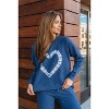 Heart-to-Heart Cotton Sweatshirt - Acid Denim - LEZAT - 2 of 4