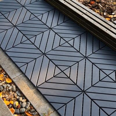 LOVMOR 44 Pack Patio Deck Tiles,12"x12" Square Waterproof Outdoor All Weather Use