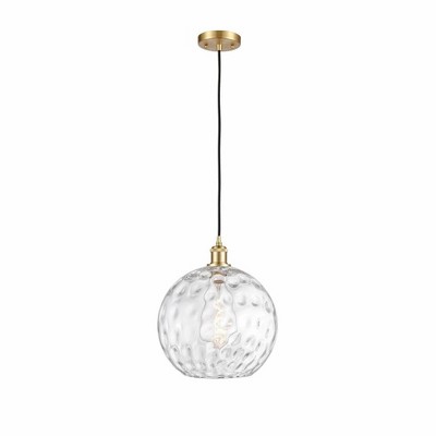 Athens Water Glass - 1 Light Cord Mini Pendant In Industrial Style-15 Inches Tall and 12 Inches Wide