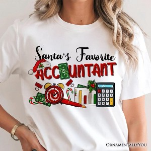 Santa’s Favorite Accountant Christmas T-Shirt, Merry Holiday Tee for Bookkeepers | OrnamentallyYou - 1 of 4