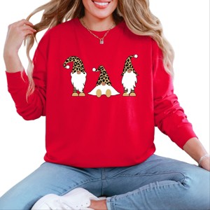 Simply Sage Market Leopard Gnomes Garment Dyed Long Sleeve - 2XL - Red - 1 of 4