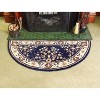 ACHLA Designs 26"x56" Oriental Half Round Woven Hearth Rug Blue: Virgin Wool, Fire Resistant, Indoor Use - 2 of 4