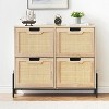 Shoe Cabinet Storage for Entryway, Rattan Shoe Cabinet with 4 Flip Drawers - 2 of 4
