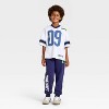Boys' Marvel Minecraft Creeper Fleece Sweatpants - Navy Blue - 4 of 4