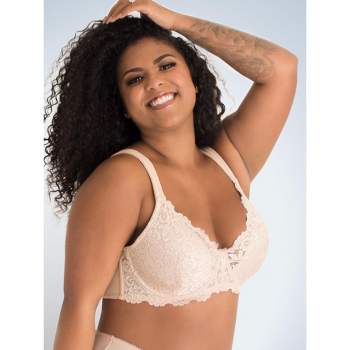 Leading Lady The Nora - Shimmer Support Back Lace Front-closure Bra In  Whisper Nude, Size: 42b : Target