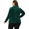 Agnes Orinda Women's Plus Size Velvet Front Button Notched Lapel Formal Office Blazers - 4 of 4