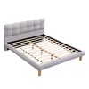 Sapphtopaz Bed Frame with Cookie-Shaped Upholstered Headboard Platform Bed with Slats Support for Bedroom, No Box Spring Needed - 2 of 4