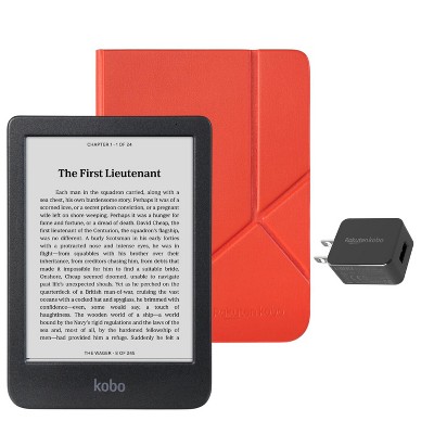 Kobo Clara Bw Ereader With Cayenne Red Sleepcover & Ac Bundle : Target