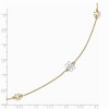 Black Bow Jewelry 14k Two Tone Gold Polished Flower Station Anklet, 10-11 Inch - 3 of 4