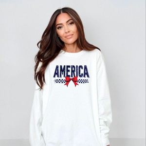 Simply Sage Market America Galaxy Coquette  Garment Dyed Sweatshirt - 1 of 4