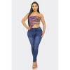 Slickblue Women's Mesh Print Slim Fit Long Sleeve Top, Herringbone Pattern Shirt, Orange Multi or Blue Multi, Size S-L - 2 of 4