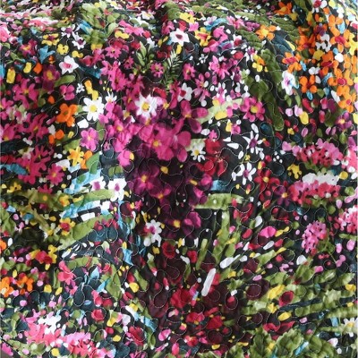 Basel Multicolor Floral Cotton Quilted Throw Blanket