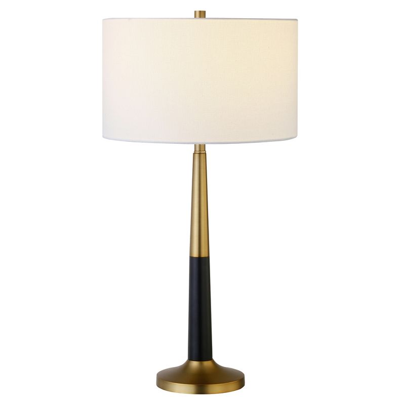 Hampton & Thyme 29.75" Tall Two-Tone Table Lamp with Fabric Shade, 4 of 8
