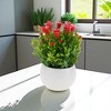 Unique Bargains Artificial Plants Semi-circle Lily Flower Arrangement Plastic 2.76"x2.76"x5.91" 1 Pc - 2 of 4
