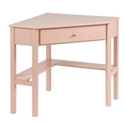 Medford Corner Desk with Storage Blush Pink - Buylateral