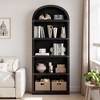 5 Shelf Arched Bookshelf 71.65in Tall Bookcase Farmhouse Display Storage Rack Wooden Bookshelves for Home Office, Living Room - 4 of 4