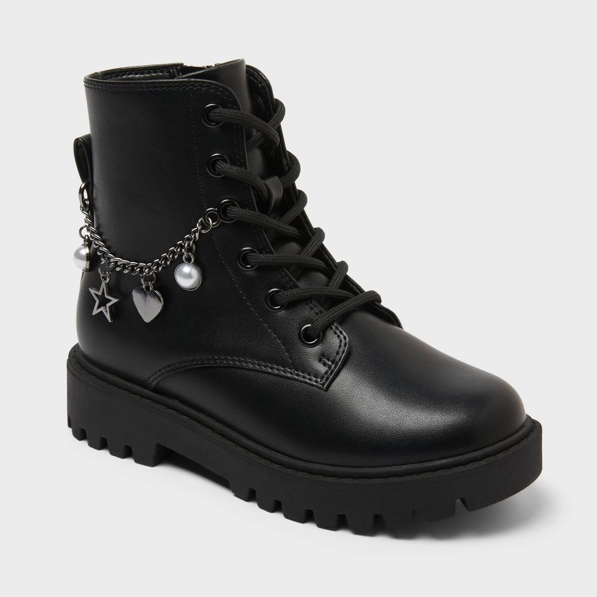 Kids' Blaze Lug Sole Ankle Boots - art class™ Black
