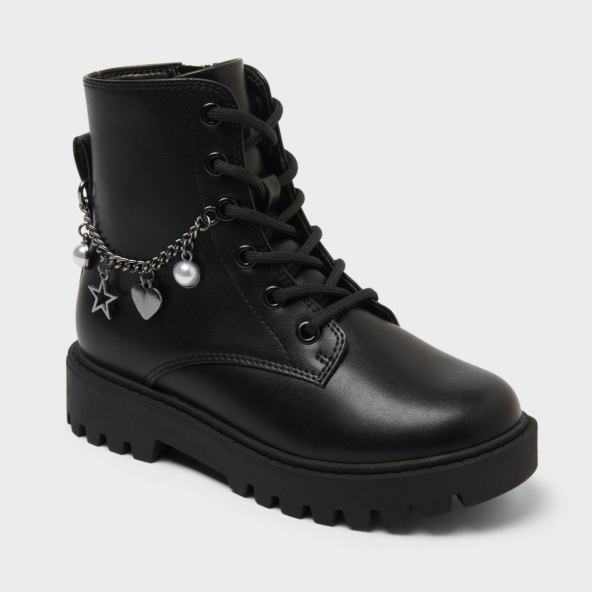 Kids' Blaze Lug Sole Ankle Boots - art class™ Black